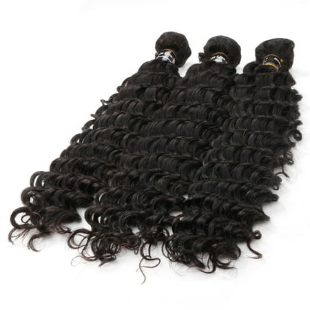 BHF Hair Indian 100% Remy Hair Extension Deep Wave Virgin Human Hair Weave 3 Bundles Hair Weave, 16