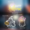 thumbnail image 3 of SUSHANG Happy Halloween Neon Sign, Mysterious Ghost Bat LED Neon Light for Wall Decor, USB Powered Halloween Light up Sign for Halloween Home Spooky Party Bedroom Decor, 3 of 9