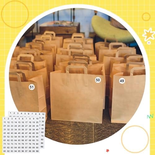 Clabby 700 Pcs Consecutive Number Stickers 1-100 Round Colored Labels 1 Inch Self Adhesive Vinyl Number Decals for Office, Inventory, Storage, Bins (Black)