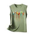 thumbnail image 5 of ICHUANYI Clearance Casual Women's Round Neck Summer Sexy Gradient Print Regular Women's Sleeveless Top(Army Green, M) ICHUANYI WER2023080902916, 5 of 5
