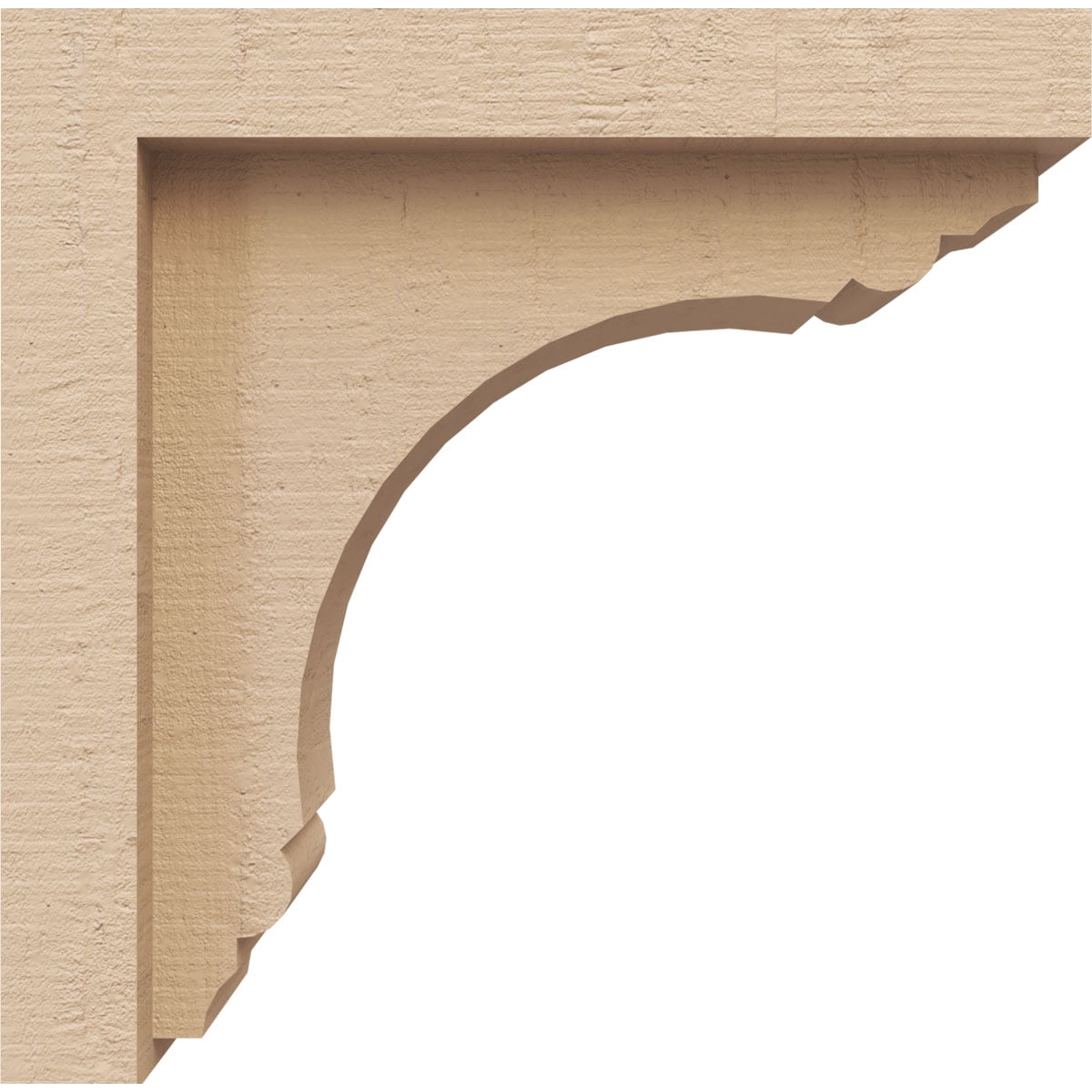 3"W x 6"D x 6"H Classic Warren Rough Cedar Woodgrain TimberThane Corbel, Primed Tan