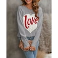 thumbnail image 3 of Suéter holgado con cuello redondo y letras de amor para otoño e invierno, suéter de manga larga estilo europeo y americano para mujer, 3 of 5