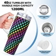 thumbnail image 3 of Pofeuu Rainbow Hearts Print 40oz Ice Bully With Handle And Straw Stainless Steel Vacuum Insulated Cup And 2 In 1 Straw Lid, 3 of 8