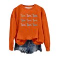 thumbnail image 1 of WEAIXIMIUNG Chandail en Molleton Rouge Femme Imprimé Col Rond Chandail en Molleton Tendance Automne/hiver Haut Décontracté, 1 of 2