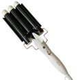 thumbnail image 1 of Rizador de cerámica triple de 32 mm, varita de 3 barriles con temperatura ajustable, agitador de cabello portátil que se calienta rápidamente, seco/húmedo, doble negro, 1 of 2