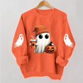 thumbnail image 4 of TKLPEHG Women's Sweatshirts Halloween Long Sleeve Cute Ghost Pumpkin Graphic Sweatshirt Crew Neck Fall Fashion Casual Pullover (Orange,L), 4 of 6