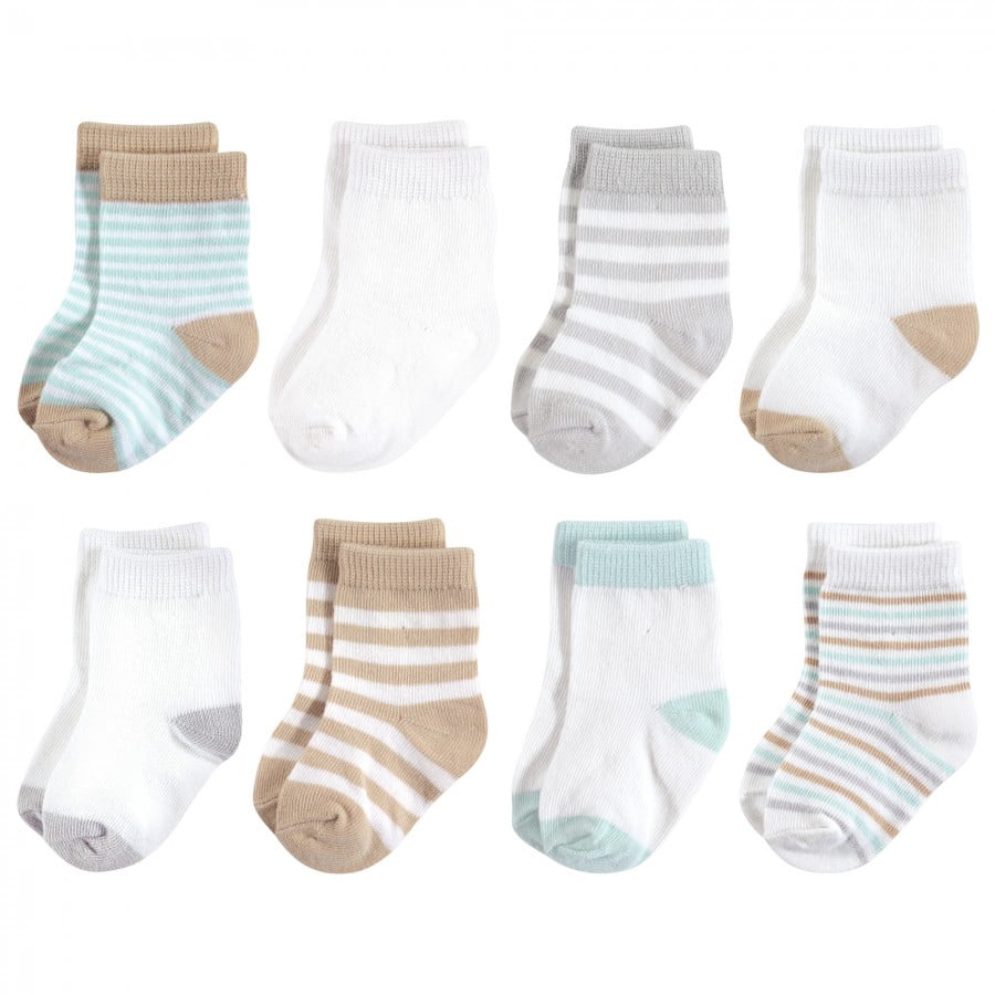 Touched by Nature Baby Unisex Organic Cotton Socks, Neutral Mint, 0-6 ...