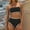 Black, variant on 2025 Women's High Waisted Bikini Sets Two Piece Swimsuit Color Block High Cut Bathing Suits Beach Fashion Black M