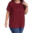 thumbnail image 2 of OutfitShow Plus Size Womens Tops Crew Neck Casual Tunic Short Sleeve Shirts Floral Blouses Loose Summer Tops, 2 of 7