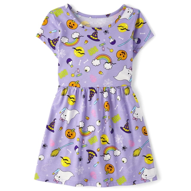 Vestido The Children's Place para niñas, manga corta, Halloween, XXL
