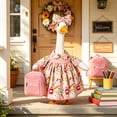 thumbnail image 2 of Porch Goose Fall Decorations Outfits,23 Inch Campus Style Goose Statue Dress Costume and Bow Headpiece,Thankgiving and Autumn Harvest Front Porch Display, 2 of 9