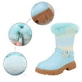 thumbnail image 3 of Hpapadks Girls Snow Boots Fall Winter Rainbow Fashion Cute Outwear High Shoes Girls Winter Boots Blue, 3 of 5
