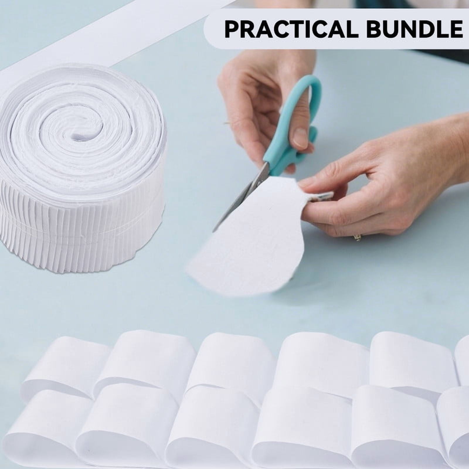 40PCS Jelly Roll Fabric, 2.5x39 Inches (6.5x100 cm) White Cotton Fabric Quilting Strips, Jelly Rolls Patchwork Craft Cotton for Quilting and Sewing DIY Crafts（White Cloth Strip）