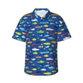 thumbnail image 1 of Balery Submarines And Whales Camisas hawaianas de manga corta para hombre, camisas playeras de corte holgado, camisas de vacaciones con botones,XX-Large, 1 of 7