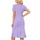 thumbnail image 4 of INSPIRE CHIC Vestido de Sheath para Mujeres, Vestido de Cóctel de Fiesta, Decoración de Botones Vintage de los Años 50, Vestido Midi de Sirena con Volantes, Talla L, Púrpura Claro, 4 of 6