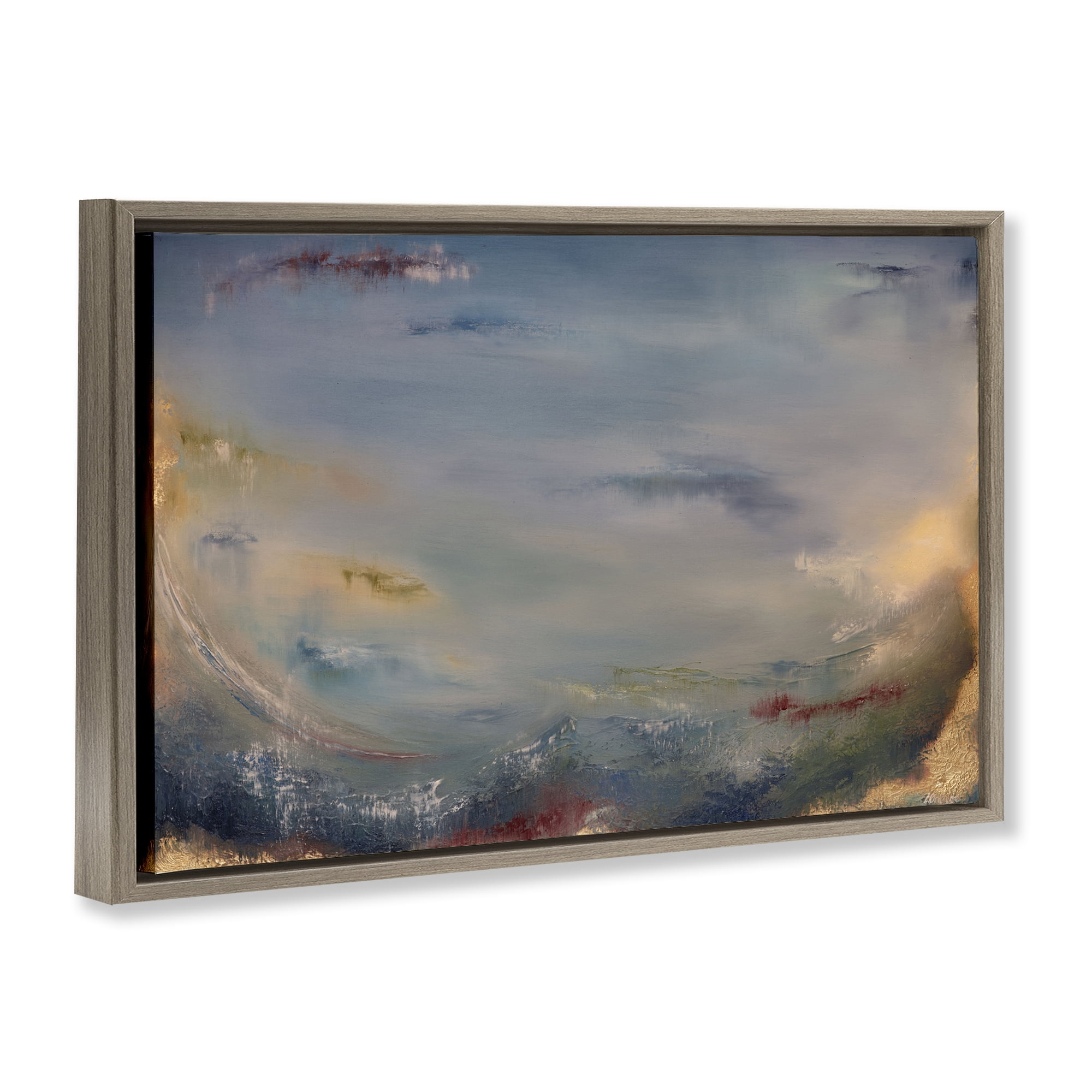 Stupell Industries Bottom Of Ocean Abstraction Abstract Painting Brown Floater Framed Canvas Art Print Wall Art, 25 x 17