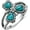 Turquoise-10, variant on Clover Turquoise Ring 925 Sterling Silver Natural Turquoise Flower Ring 3 Heart Shape Stone Boho Lucky Ring Gift for Women