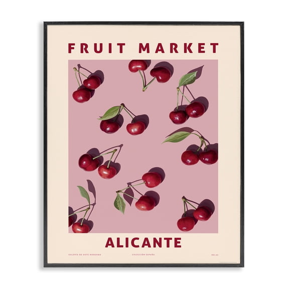 Stupell Industries Fruit Market Cherries Food & Beverage Painting Black Framed Art Print Wall Art, 11 x 14