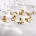 thumbnail image 4 of 1Pair G23 Titanium 1.2*8mm Piercing Heart Snake Flat Studs Lip Stud Earring for Women Ear Cuffs Titanium Body Jewelry, 4 of 6