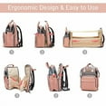 thumbnail image 5 of Diaper Bag with Changing Station, Travel Foldable Baby Bed, Baby Bag Backpack, Multi-Function Large-Capacity, Portable Bassinets with USB Charging Port, Waterproof, Grey/Pink, 5 of 6