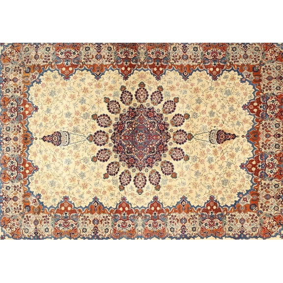 Ahgly Company Machine Washable Indoor Rectangle Traditional Sienna Brown Area Rugs, 5' x 7'
