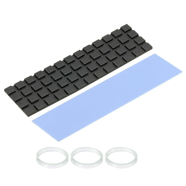 Cobre Calor Disipador Recubierto Grafeno 70x20x1,5mm con Térmica Almohadilla y Goma Anillo para M.2 SSD Computadora CPU, Laptop, PCB Refrigerador 1 Juego
