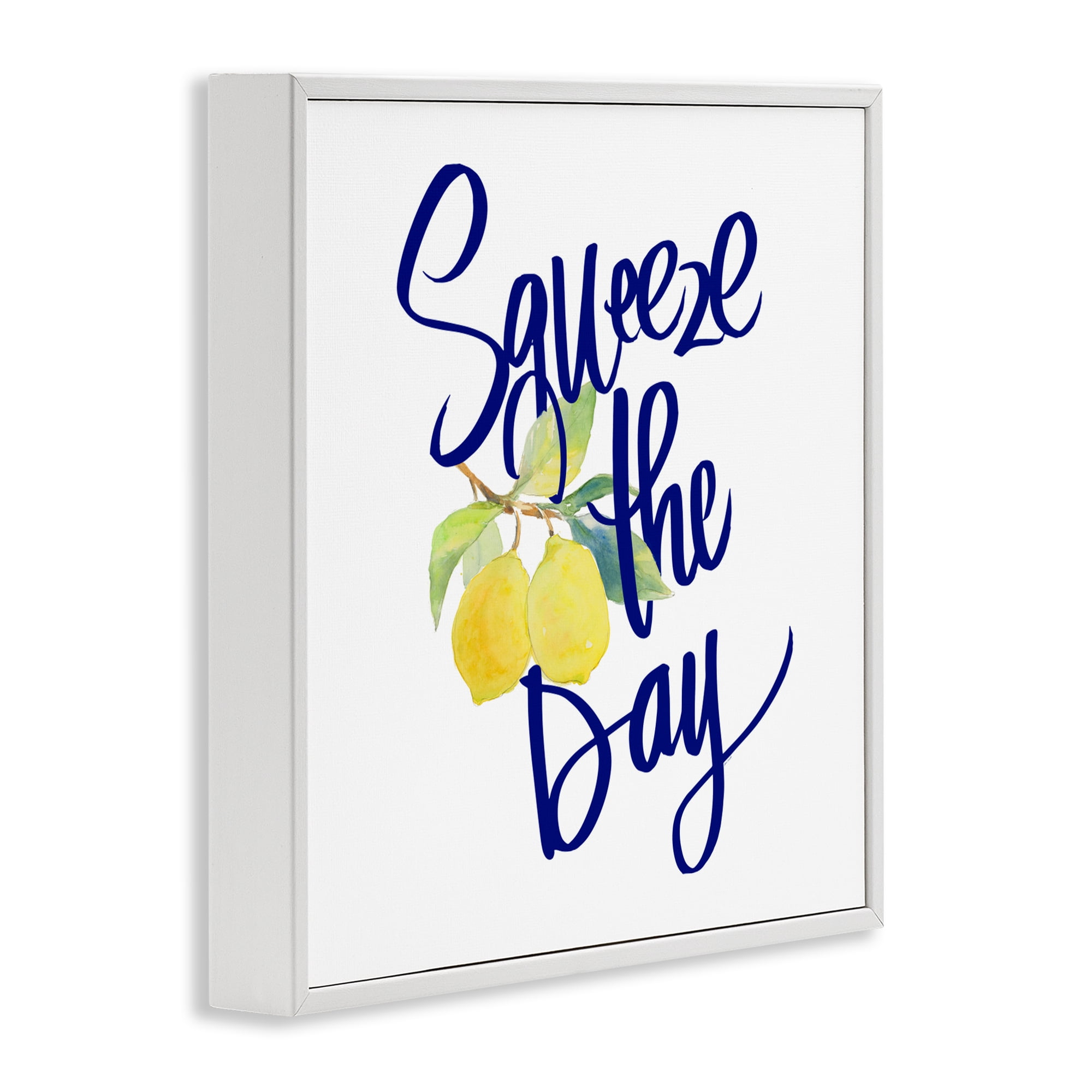 Stupell Industries Cursive Squeeze The Day White Framed Giclee Art, design by Lanie Loreth