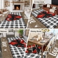 thumbnail image 5 of 5'x7' Area Rugs for Living Room Bedroom, Valentine's Day Washable Rug Carpet Runner Indoor Outdoor, Bow on Red Heart Love Black White Plaid Linen Non Slip Floor Mats Area Rug for Kitchen, Nursery, 5 of 8