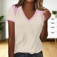 thumbnail image 3 of Craaazy Women Color Block Shirts V Neck Raglan Sleeve Casual Loose Fit Blouses Tops Gift, 3 of 5