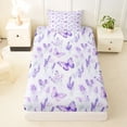 thumbnail image 3 of Erosebridal Kawaii Purple Butterflies Twin Sheet Sets,Rustic Lavender Blossom Bedding For Girl 3pcs, 3 of 6