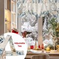 thumbnail image 5 of Christmas Owl Tie Up Valances Curtain, Blue Eucalyptus Leaves Floral Winter Linen Adjustable Rod Pocket Short Window Treatment Tie Up Curtains Valances for Kitchen Living Room Bathroom 42x18 Inches, 5 of 9