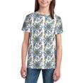 thumbnail image 3 of Wukai Flowers and Butterflies Youth Unisex Short Sleeve T-Shirt for Boys, Girls, Teens, and Kids-X-Small, 3 of 7