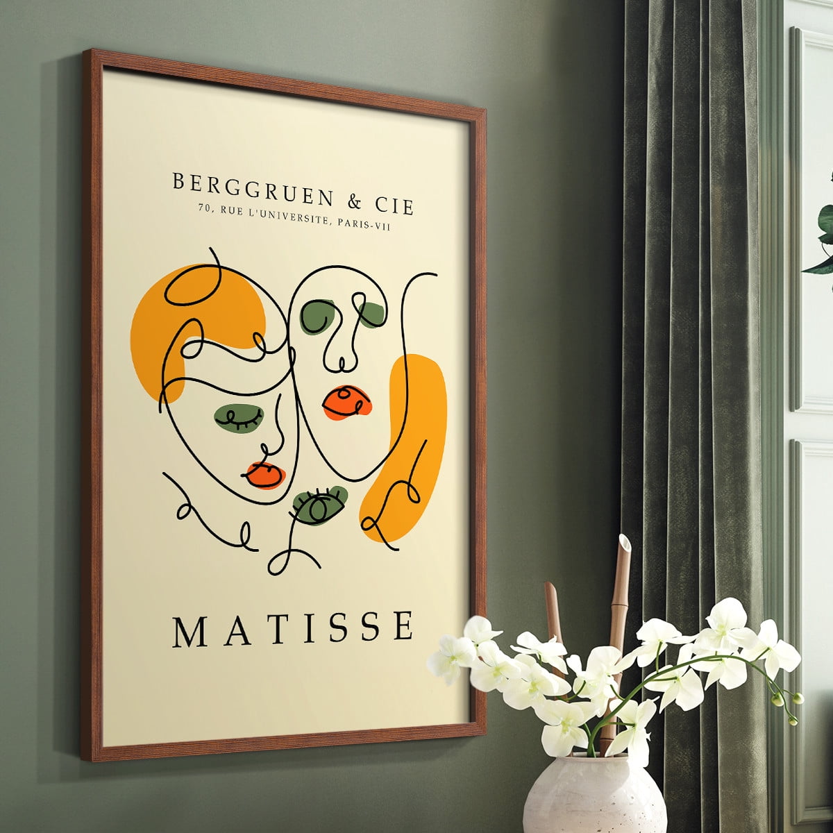 Matisse CCCLII in Brown Solid Wood 16 x 20 Framed Print