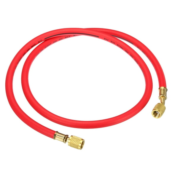 Unique Bargains 1/4 SAE Refrigerant Charging Hose 3.9ft 600PSI HVAC Hose for Air Conditioner Manifold Gauge Red