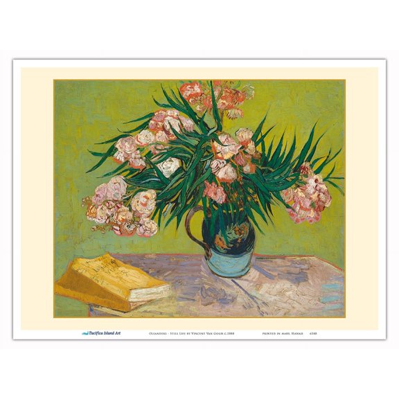 Oleanders - Still Life - From an Original Color Painting by Vincent Van Gogh c.1888 - Master Art Print (Unframed) 9in x 12in