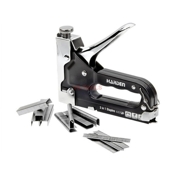 Heavy Duty Chrome 3 Way Stapler Staple Gun Nailer Crown U-Shape Nails