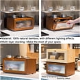 thumbnail image 2 of ETMI Bamboo Bread Box for Kitchen Countertop-Large Farmhouse Brown Bread Box with Window Bread Holder, 2 of 7