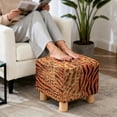 thumbnail image 4 of TSOVTHRID Tiger Stripe Print Ottoman Cover Square, Rectangle Stretch Ottoman Slipcovers Soft Storage Foot Rest Cover with Elastic Bottom, Machine Washable, 4 of 7