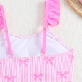 thumbnail image 7 of CAIVO Little Girls Swimsuit Two Piece Tankini Sets Bow Print Scoop Neck Sleeveless Ruffle Top And Shorts With Mesh Coverup Skirt Kids Beach Bathing Suit, 7 of 7
