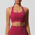 thumbnail image 6 of Sport Bras For Women Solid Color Full Coverage Support Bra Red Size L, 6 of 7