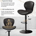 thumbnail image 4 of Waleaf Modern Adjustable Swivel Bar Stools Set of 2, Faux Leather Counter Height Bar Chairs with Back and Footrest for Kitchen Island, 4 of 7