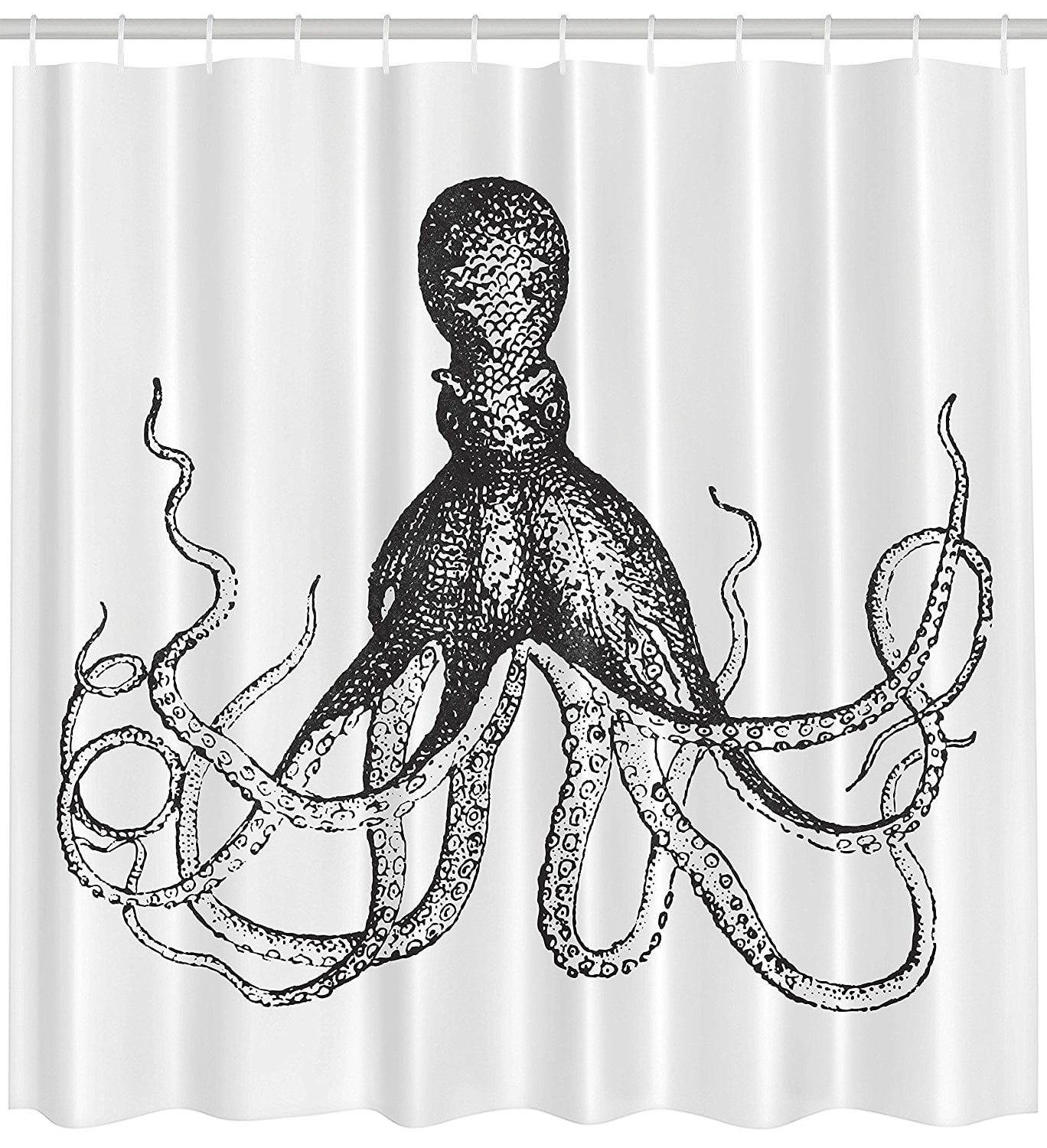 The Octopus Theme Waterproof Fabric Home Decor Shower Curtain Bathroom Mat 