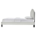 thumbnail image 5 of Platform Bed Frame, Tufted, Full Size, Light Grey Gray, Velvet, Bedroom, Modern Contemporary Boutique HB35692, 5 of 9