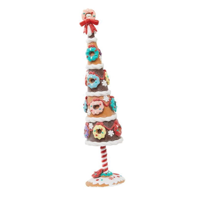 Pequeño de Navidad artificial de mesa, estatua de de Navidad, adorno de donut para dormitorio, boda, vacaciones, cumpleaños, sala de estar