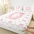 thumbnail image 3 of Manfei Personalized Gifts Twin Sheet Sets,Latter O Bedding Twin Size,Pink Kawaii Bow Bed Sheets Set Twin Size,Lightweight Room Decoration,3-Piece, 3 of 7