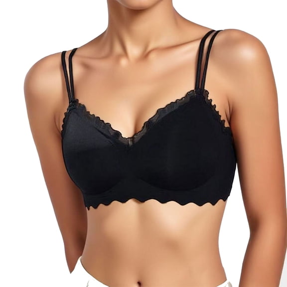 IFNWSV Women's Full Coverage Sports Bra for Large Bust, Seamless Wide Shoulder Wireless Minimizer with Gathered Back Support