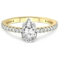 thumbnail image 3 of 3 Carat IGI Certified Pear Shape Lab Grown Diamond Engagement Ring | 14K Yellow Gold | Kylie Eternity Lab Diamond Ring | FG-VS1-VS2 Quality Friendly Diamonds, 3 of 5
