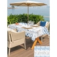 thumbnail image 5 of Outdoor Tablecloth with Umbrella Hole for Patio/Picnic/Party/Camping, Blue Plaid Farmhouse Waterproof Table Cloth Rectangle Table Cover Washable, Watercolor Cute Country Pigs Checkered (60"x 84"), 5 of 8