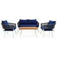 thumbnail image 5 of Table Patio With Water Repellent Cushions And Rope Details Navy Blue Conversation Furniture Thick Metal Frame, 5 of 7