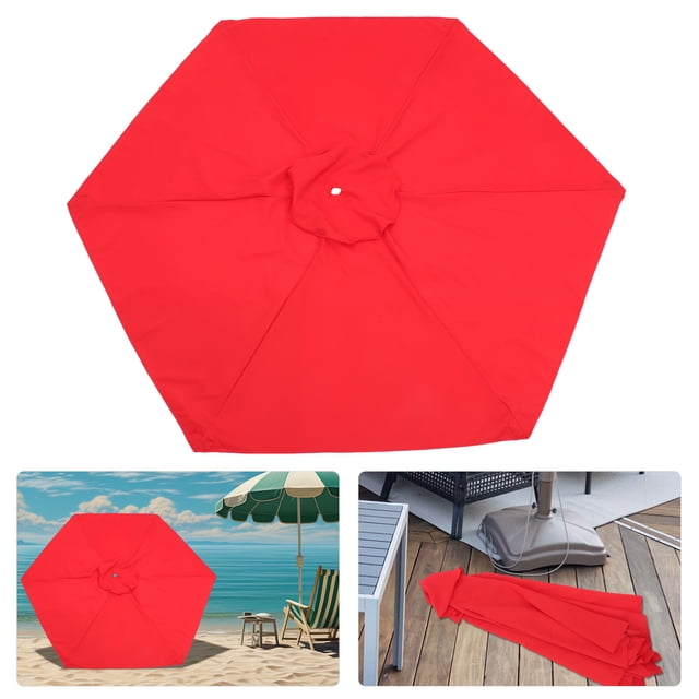 unbranded Sombrilla Reposición Tela Roja Para Exteriores Resistente Al